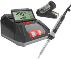 Fahrenheit digitális forrasztóállomás - LCD kijelzővel, pákaheggyel, ónnal és szivaccsal