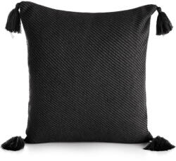 Poly pompon díszes párnahuzat Fekete 45x45 cm (442214)