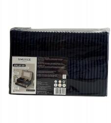  Bársony ékszerdoboz nagy tükörrel 28.5x19x10.5 sötétkék