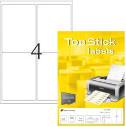 TopStick No. 8775 fehér színű 99, 1 x 139 mm méretű, univerzálisan nyomtatható, öntapadós etikett címke, permanens ragasztóval A4-es íven - kiszerelés: 400 címke / 100 ív