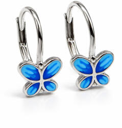 PILLANGÓ ezüst fülbevaló - kék (2 éves kortól 8 éves korig) (2026031904)