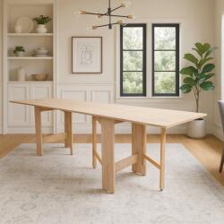 CEGIM Masa plianta 12 persoane, Pal Melaminat, insertii lemn masiv, sistem cuplare blat, 274x75x78 cm, stejar sonoma (00003224-9267)