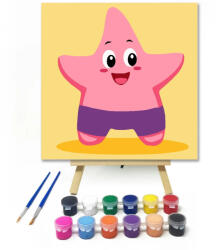  Mosolygós tengeri csillag - gyerek számfestő készlet - 20×20 cm (Keretre feszítve)