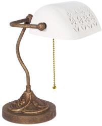Fratelli GDI 1849 Lampa de birou din alama si ceramica alba Banker (GDI-LM-3001)