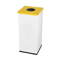 ALDA Cos gunoi colectare selectiva, metal, patrat, 60 litri, corp alb (AL-228)