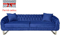 MobAmbient Canapea chesterfield LOUNGE - albastră Canapea