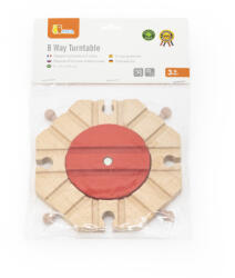 Viga Toys Macaz cu 8 rute pentru sine de trenulete din lemn, Viga (44730) - infant