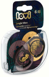 LOVI Suzeta Silicon Dynamic 6-18M 2 Pcs Jungle Vibes- 22/903_Girl (5901691853775)