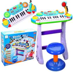 AS Instrument Muzical Pianina Electronica Malplay Cu Scaun Si Microfon 45 Cm Inaltime Albastru (bb335b) - infant