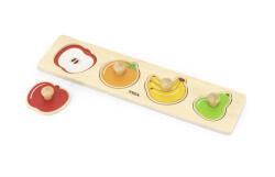 Viga Toys Puzzle Montessori cu maner, Fructe, Viga (44531)
