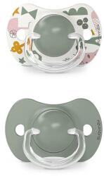 Suavinex Suzetă fiziologică SX Pro din silicon, 2 buc +18 luni măsliniu A walk in the park (8426420083096)