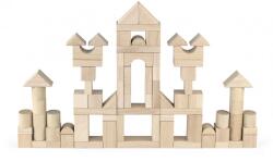Viga Toys Set cuburi de construit Jumbo, 75 buc natur (3, 5 cm), Viga (51624) - infant