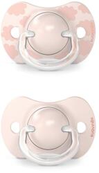 Suavinex Suzetă fiziologică SX Pro din silicon, 2 buc 0-6 luni roz Dreams (8426420083164)