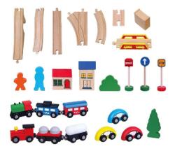 Viga Toys Set de trenulete din 49 de piese (56304)