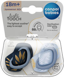 Canpol Babies Suzeta simetrica din silicon +18m Gold 2 Pcs 22/666_Blu (5901691886933)