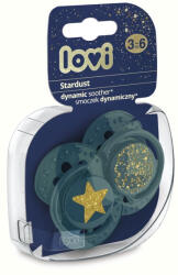 LOVI Suzeta Silicon Dynamic 3-6 M 2 Pcs Stardust Green 22/893_Green (5903407993584)