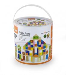 Viga Toys Cuburi din lemn 100 buc - Alfabet si Numere, Viga (50288)