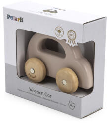 Viga Toys Masinuta din lemn galbena cu design vintage, PolarB Viga (44222) - infant