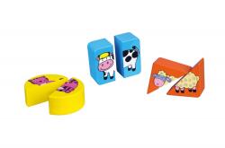 Viga Toys Puzzle din cuburi din lemn cu animale (59585)