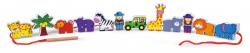 Viga Toys Margele de insirat din lemn - animale de la zoo (59549) - infant