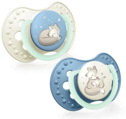 LOVI Suzeta Silicon Dynamic 18M+ 2 Pcs Night&Day Baiat - 22/916boy (5901691874497)