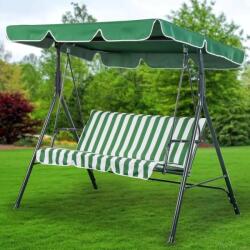 AVEX Balansoar pentru gradina, capacitate 3 persoane, dimensiune 170 x 110 x 153 cm, culoare Verde/Crem (BCH1677)