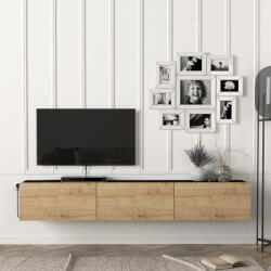 [en. casa] Comoda TV suspendata Vihti 180x31x29, 5 cm negru si stejar (83062689)