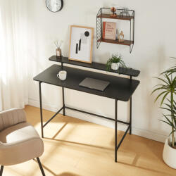 [en. casa] Birou negru 120x55 cm cu etajera superioara Samnanger (85098135)