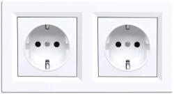 Leziter Priza dubla cu împamantare Leziter Nova, 16A 250V, montaj încastrat, alb (LN2KERV-F_LNFCS-F_2)