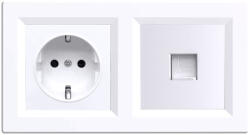 Leziter Priza combinata Leziter Nova 16A cu împamantare si RJ45 UTP, cadru alb (LN2KERV-F_LNFCS-F_LNUTP-F)