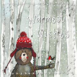 Alex Clark Képeslap borítékkal, Alex Clark, 12X12 cm, karácsonyi maci (PAP0080-8139)