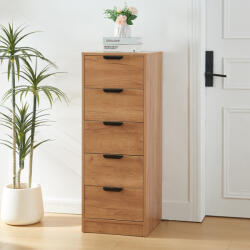 [en. casa] Comoda Varkaus cu 5 sertare, finisaj stejar, 108x40x40 cm (85290417) Comoda