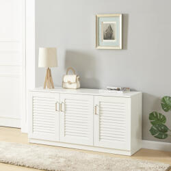 [en. casa] Pantofar alb Løten cu 3 usi si 6 rafturi, 125x36x62 cm (83980346) Pantofar