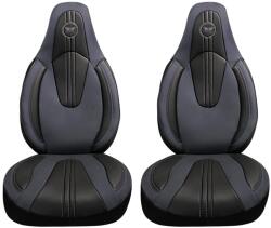 Panda Set 2 huse scaune fata auto Panda pentru tetiere monobloc, gri petrol (IN5172)