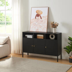 [en. casa] Comoda living Janakkala din metal, neagra, 119x35x80 cm (84437012) Comoda