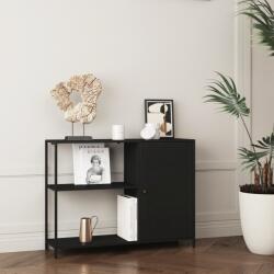 [en. casa] Raft cu dulap Viitasaari din metal negru mat pentru living si birou (83910928) Comoda