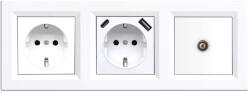 Leziter Set prize Nova Leziter 3 în 1: împamantare, USB-A/USB-C si TV, alb (LN3KERV-F_LNFCS-F_LNUSB-F_LNTVCS-F)
