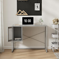[en. casa] Birou Sund din otel gri 100x50 cm cu compartiment lateral (84378115)