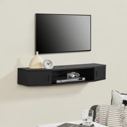 [en. casa] Comoda TV suspendata Tørring, neagra, cu 2 usi si raft deschis, 110 cm (83895989)