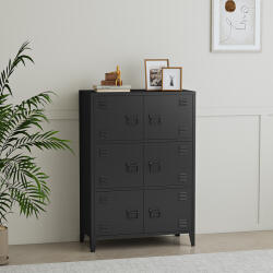 [en. casa] Dulap metalic de birou Hamina 113x80x40 cm, negru, [en. casa] (83237867) Comoda