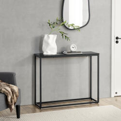 [en. casa] Consola pentru hol Kittilä 100x80x30 cm, negru cu aspect marmura (82285010)
