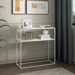 [en. casa] Consola hol Kuhmo alba din metal cu raft de depozitare (84409789)