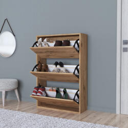 [en. casa] Pantofar Aurskog cu 3 compartimente, finisaj stejar, 110x73, 5x24 cm (83562319) Pantofar