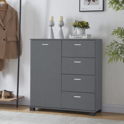 [en. casa] Comoda sideboard Döbritz 84x80x28 cm, gri închis, cu 4 sertare (83058145) Comoda