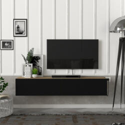 [en. casa] Comoda TV suspendata Toivakka 135x31x25 cm, stejar si negru (83062696)