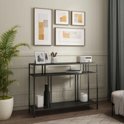 [en. casa] Consola hol Kumlinge din metal, neagra, 78x110x30 cm, [en. casa] (82267814)