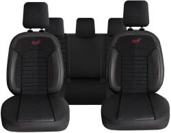 Panda Set huse scaune auto Panda Belek, negre cu insertii rosii, 11 piese (IN2326)