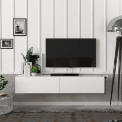 [en. casa] Comoda TV suspendata alba Toivakka 135x31x25 cm cu 2 usi (83062692)