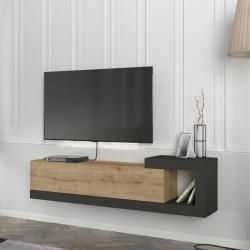 [en. casa] Comoda TV suspendata Luhanka 150 cm, stejar si antracit, [en. casa] (83062723)