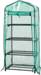 [en. casa] Minisera pentru plante cu 4 rafturi, 158x69x49 cm, verde, en. casa (84911124)